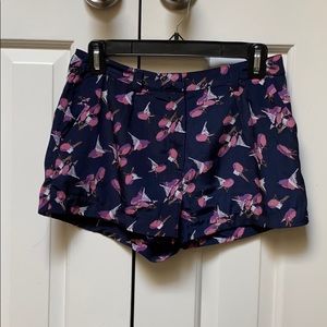 silk printed shorts